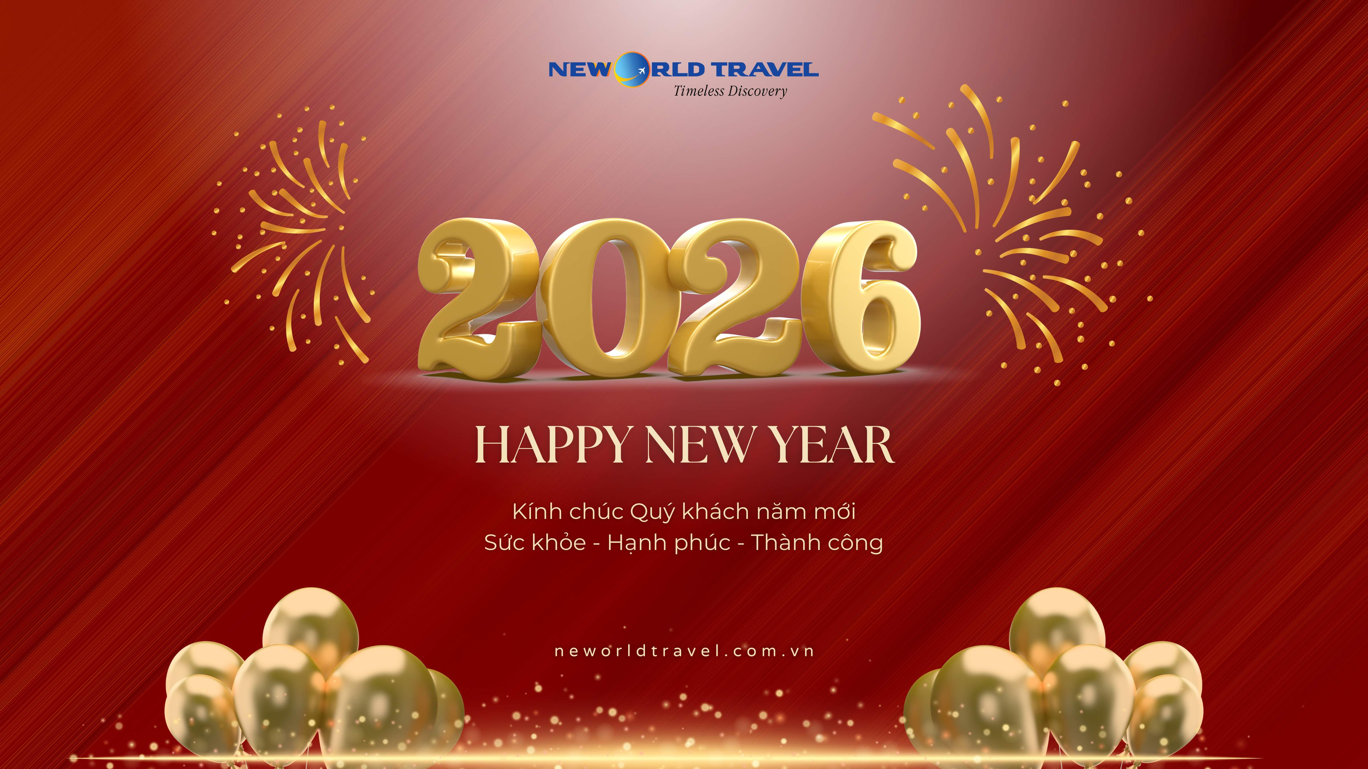 🎇 Lời chúc đầu năm 2026 đến từ New World Travel ️🎉