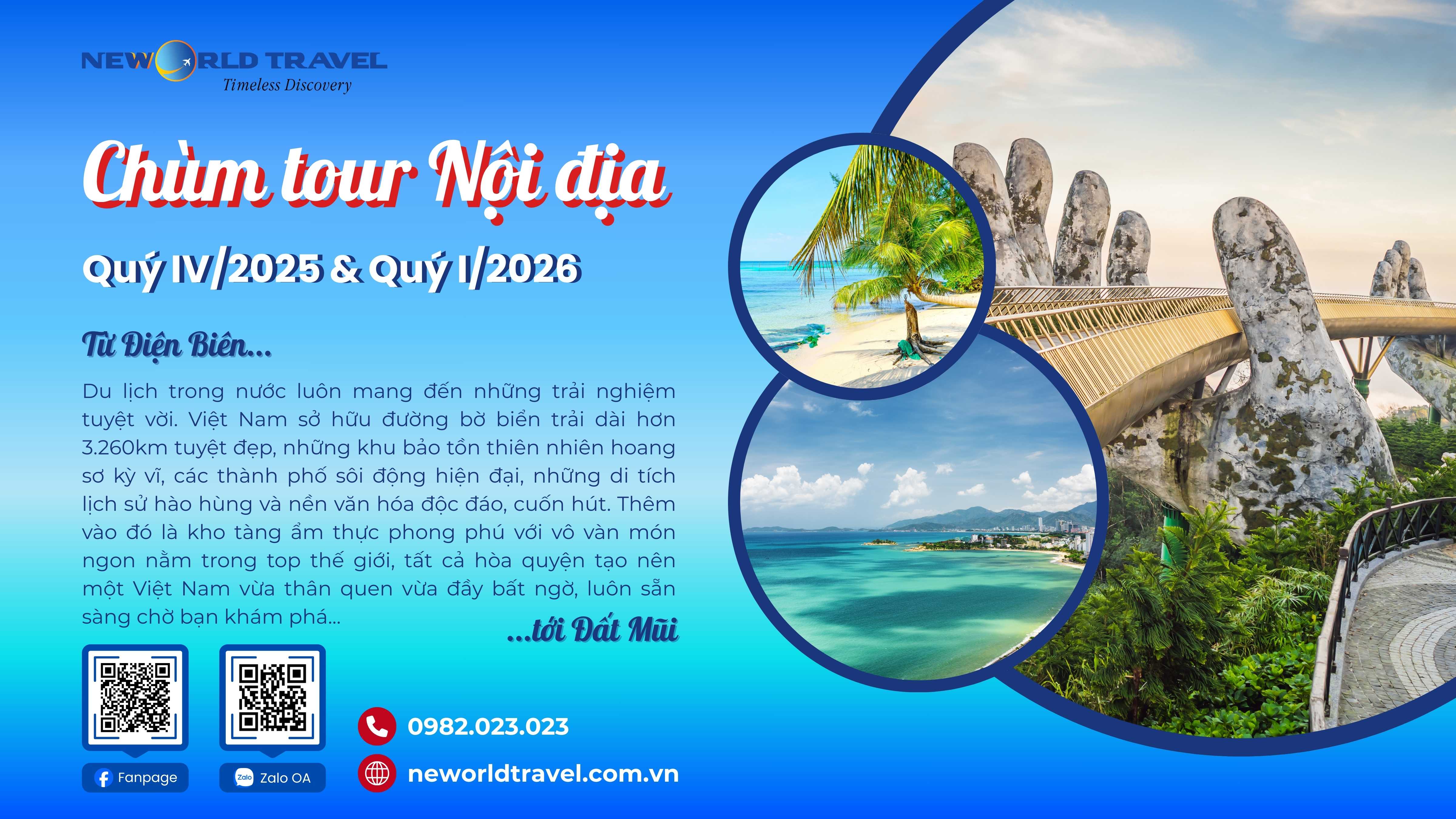 Chùm tour Nội địa Quý IV/2025 và Quý I/2026