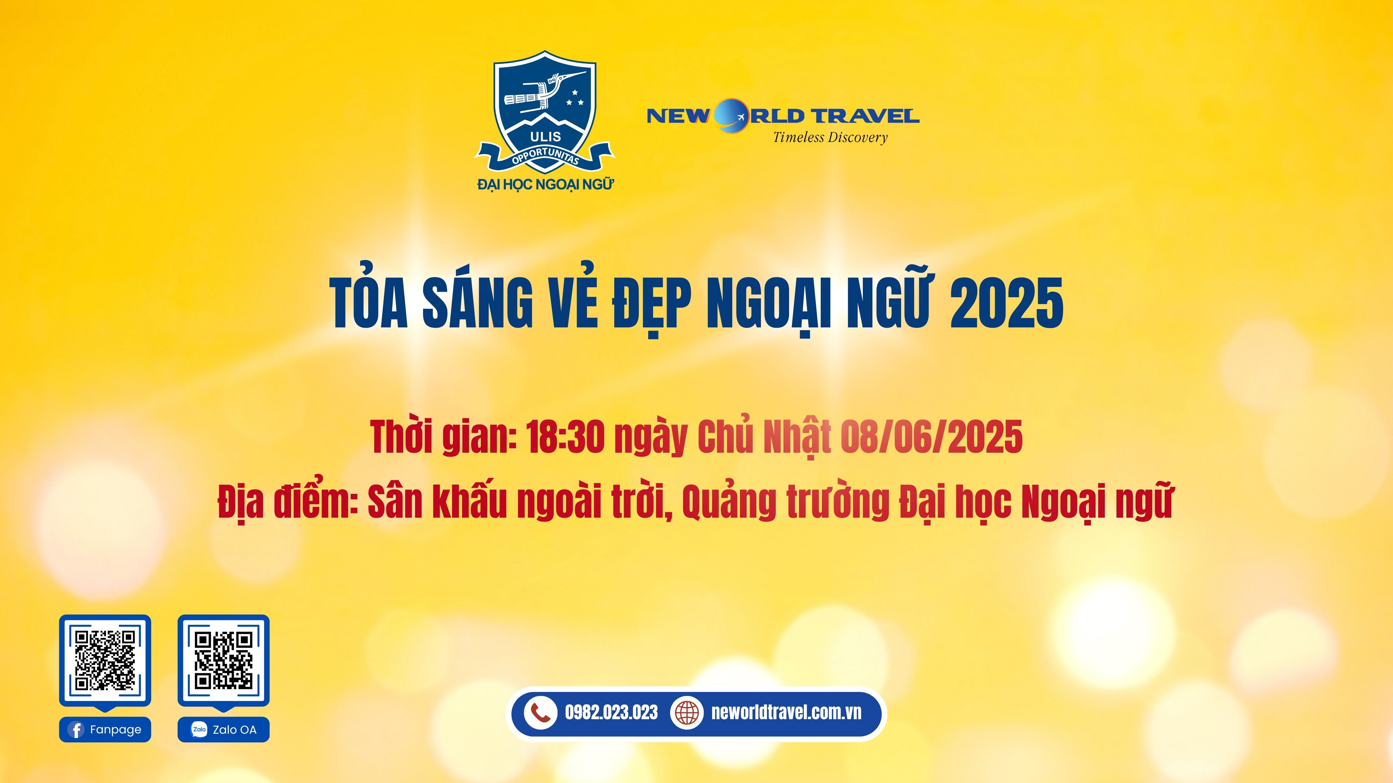 ✨ Du lịch Tân Thế Giới - New World Travel đồng hành cùng sự kiện “Tỏa sáng vẻ đẹp Ngoại ngữ 2025” ✨