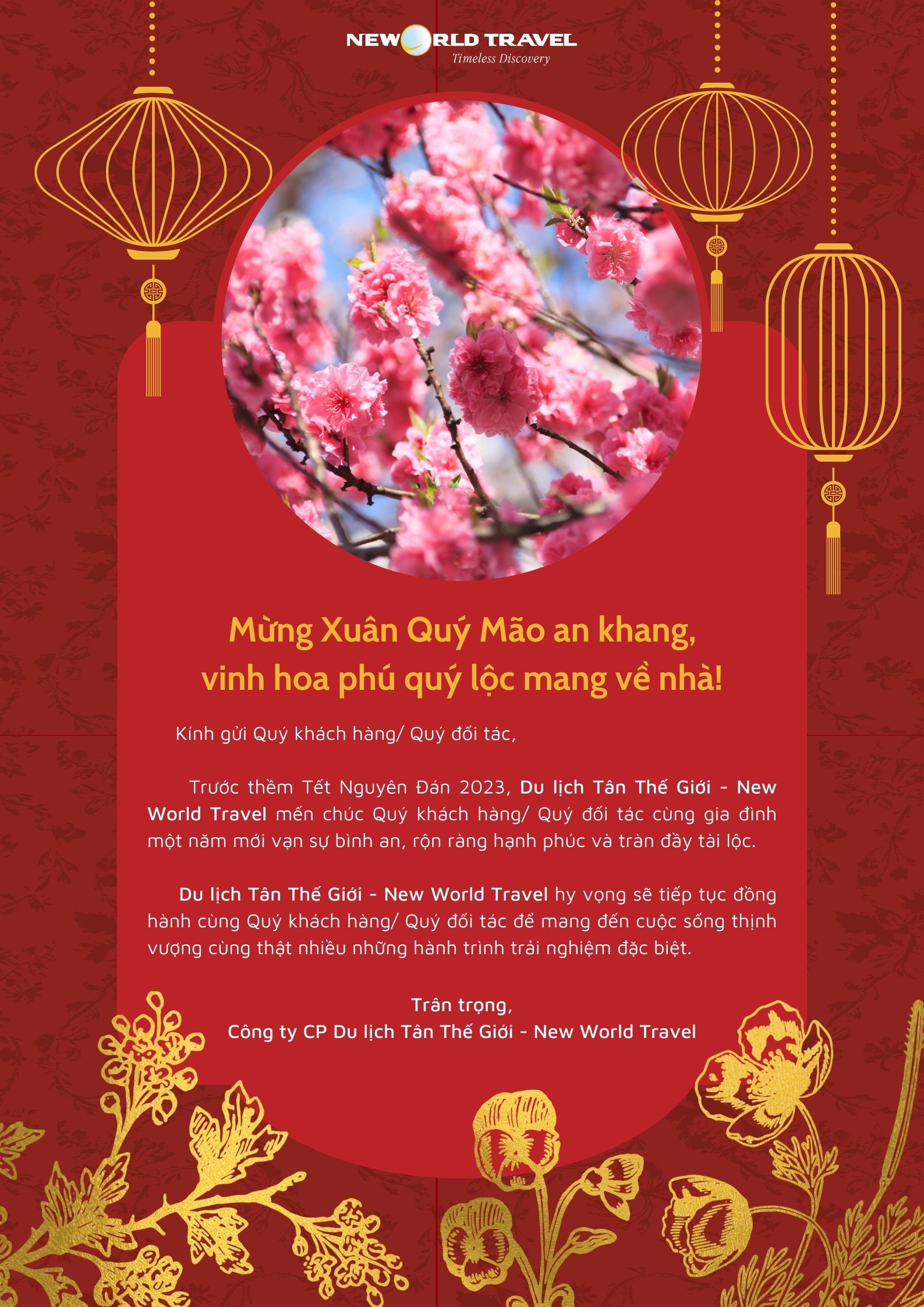Du lịch Tân Thế Giới - New World Travel cung chúc Tân Xuân Quý Mão 2023!
