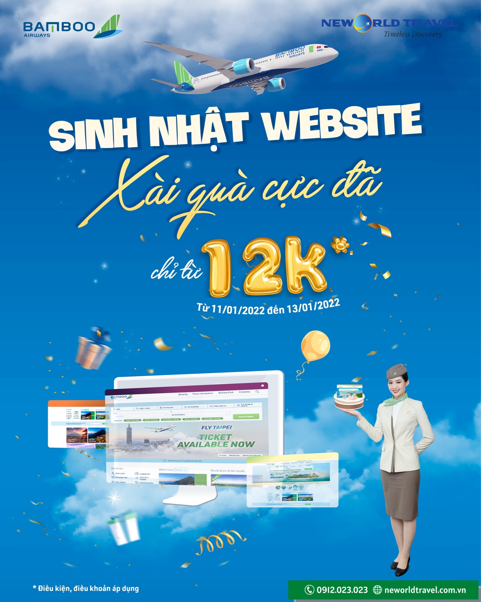 MỪNG SINH NHẬT WEBSITE BAMBOOAIRWAYS.COM