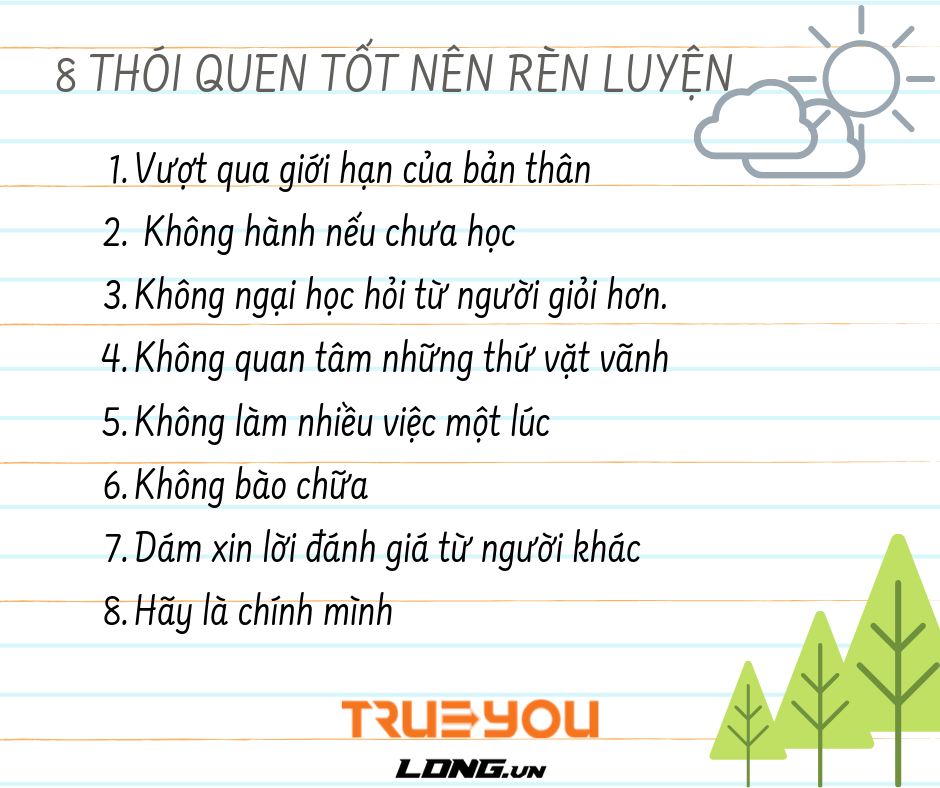 8 thói quen tốt nên rèn luyện