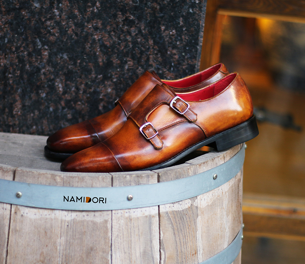 giày monk strap luxury handmade shoes