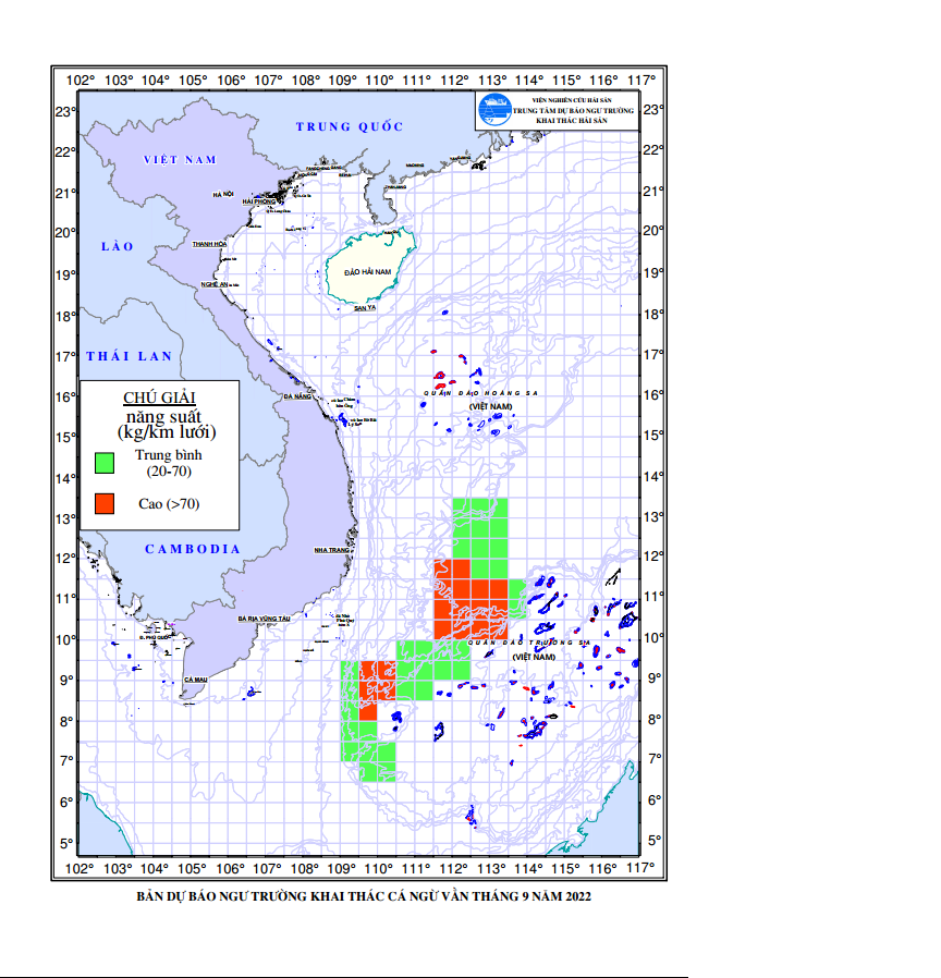 BẢN TIN Dự báo ngư trường khai thác cá ngừ vằn (Hạn tháng, tháng 09/2022) (01-09-2022)