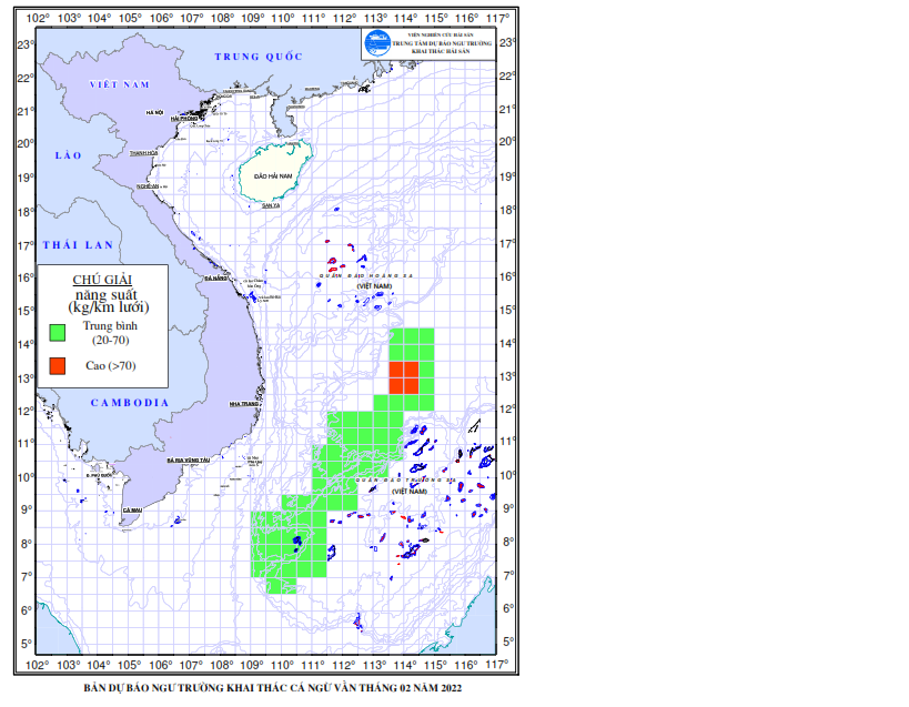 BẢN TIN THỬ NGHIỆM Dự báo ngư trường khai thác cá ngừ vằn (Hạn tháng, tháng 02/2022) (01-02-2022)