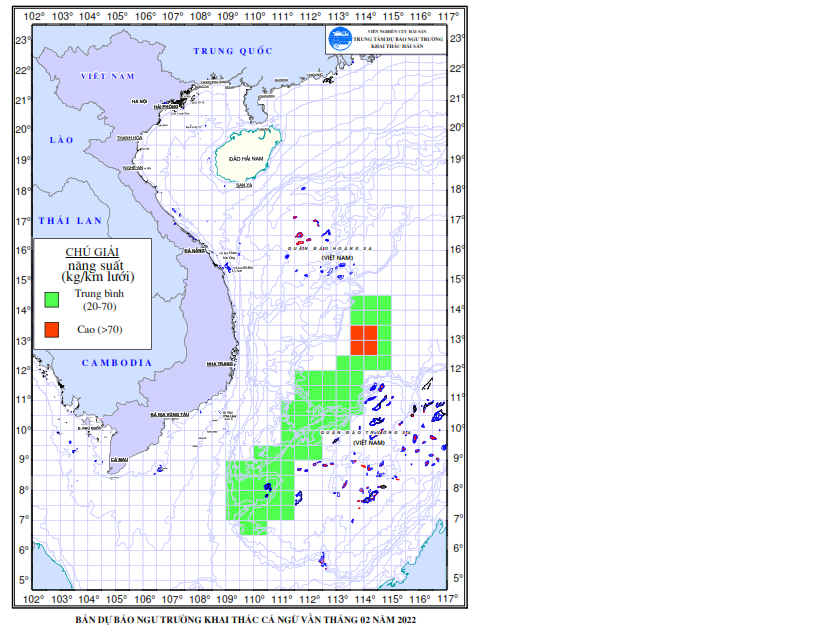 BẢN TIN THỬ NGHIỆM Dự báo ngư trường khai thác cá ngừ vằn (Hạn tháng, tháng 02/2022) (01-02-2022)