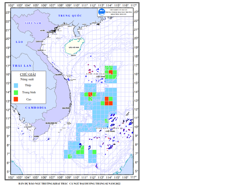 BẢN TIN Dự báo ngư trường khai thác cá ngừ đại dương (Hạn tháng, tháng 02/2022) (01-02-2022)
