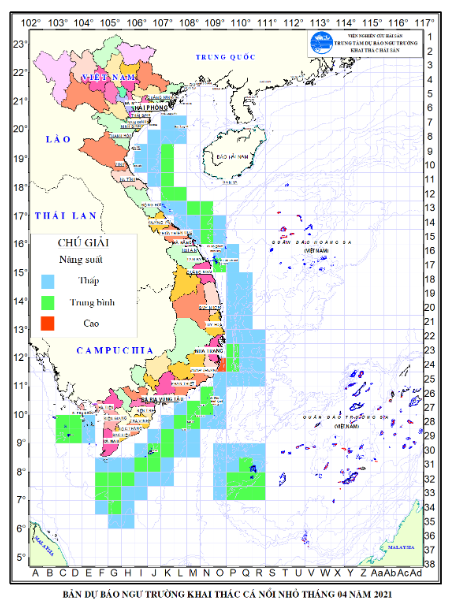 BẢN TIN Dự báo ngư trường khai thác cá nổi nhỏ (Hạn tháng, tháng 04/2021) (01-04-2021)
