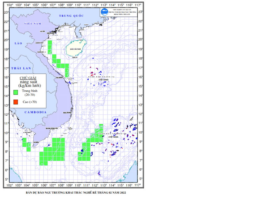 BẢN TIN Dự báo ngư trường khai thác nghề rê (Hạn tháng, tháng 02/2022) (01-02-2022)