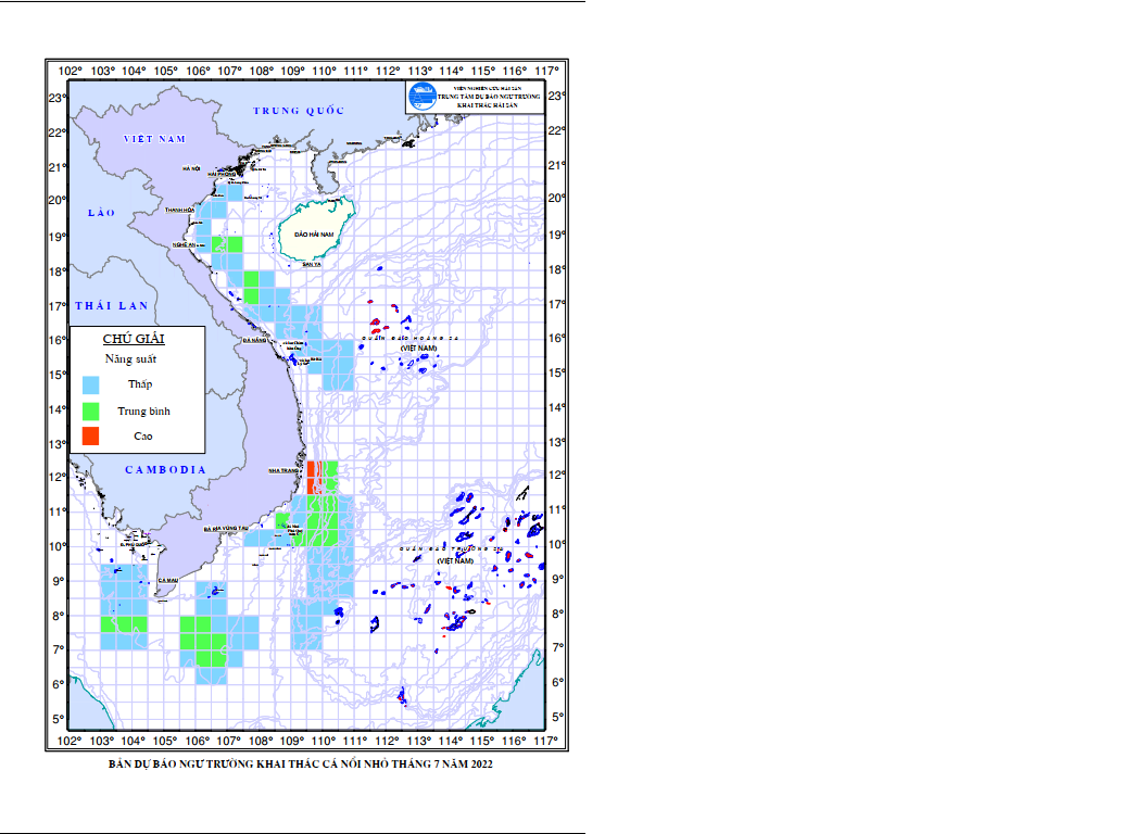 BẢN TIN Dự báo ngư trường khai thác cá nổi nhỏ (Hạn tháng, tháng 7/2022) (01-07-2022)