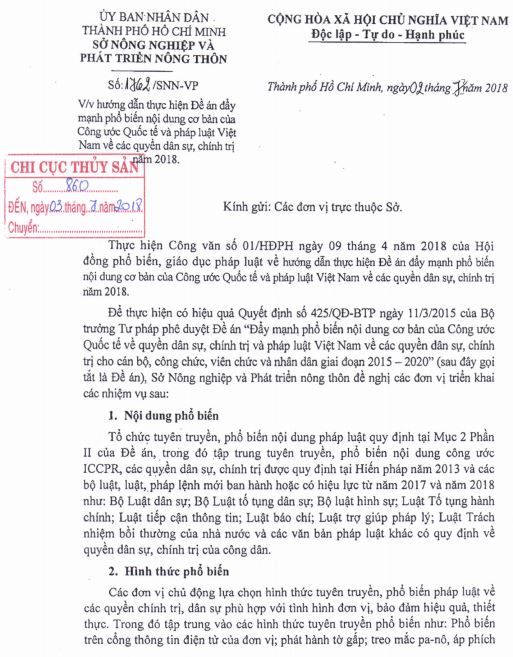 Phổ biến nội dung cơ bản về Công ước quốc tế và Pháp luật Việt Nam về quyền Dân sự, Chính trị năm 2018