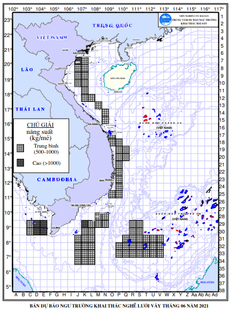 BẢN TIN Dự báo ngư trường khai thác nghề vây (Hạn tháng, tháng 6/2021) (01-06-2021)