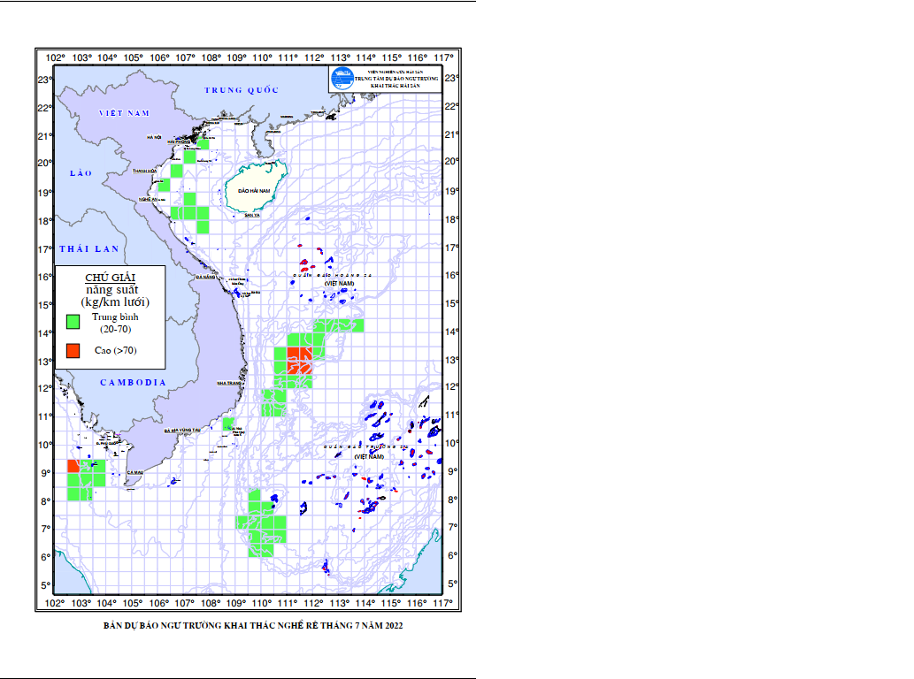 BẢN TIN Dự báo ngư trường khai thác nghề rê (Hạn tháng, tháng 07/2022) (01-07-2022)