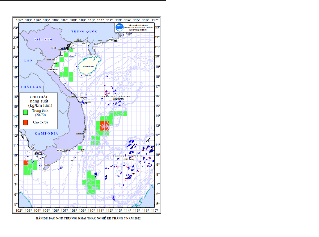 BẢN TIN Dự báo ngư trường khai thác nghề rê (Hạn tháng, tháng 07/2022) (01-07-2022)