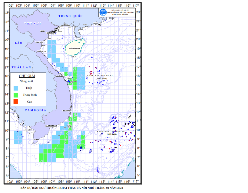 BẢN TIN Dự báo ngư trường khai thác cá nổi nhỏ (Hạn tháng, tháng 2/2022) (01-02-2022)