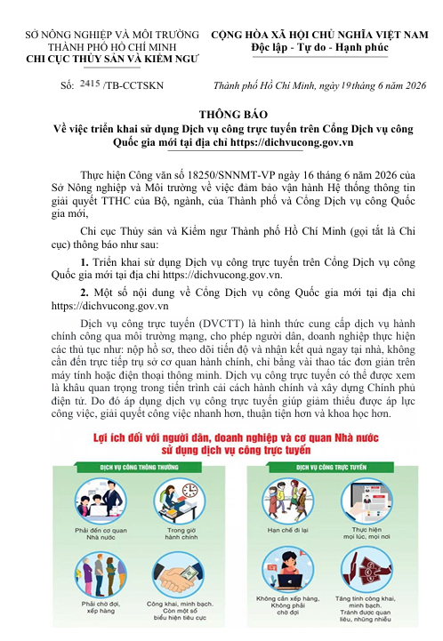 THÔNG BÁO