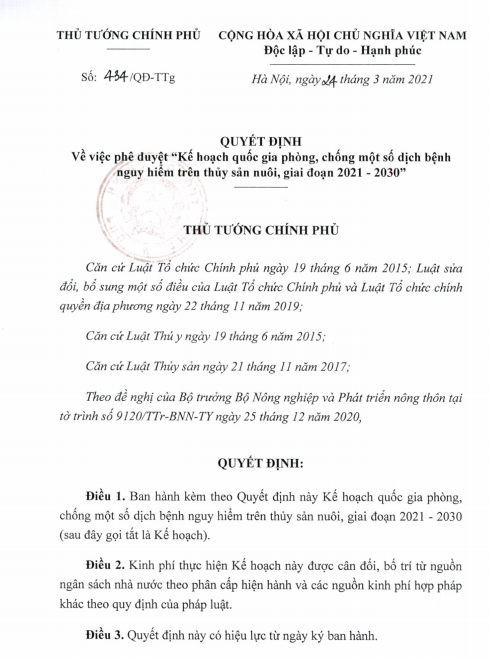 Quyết định 434/QĐ-TTg _ Về việc phê duyệt