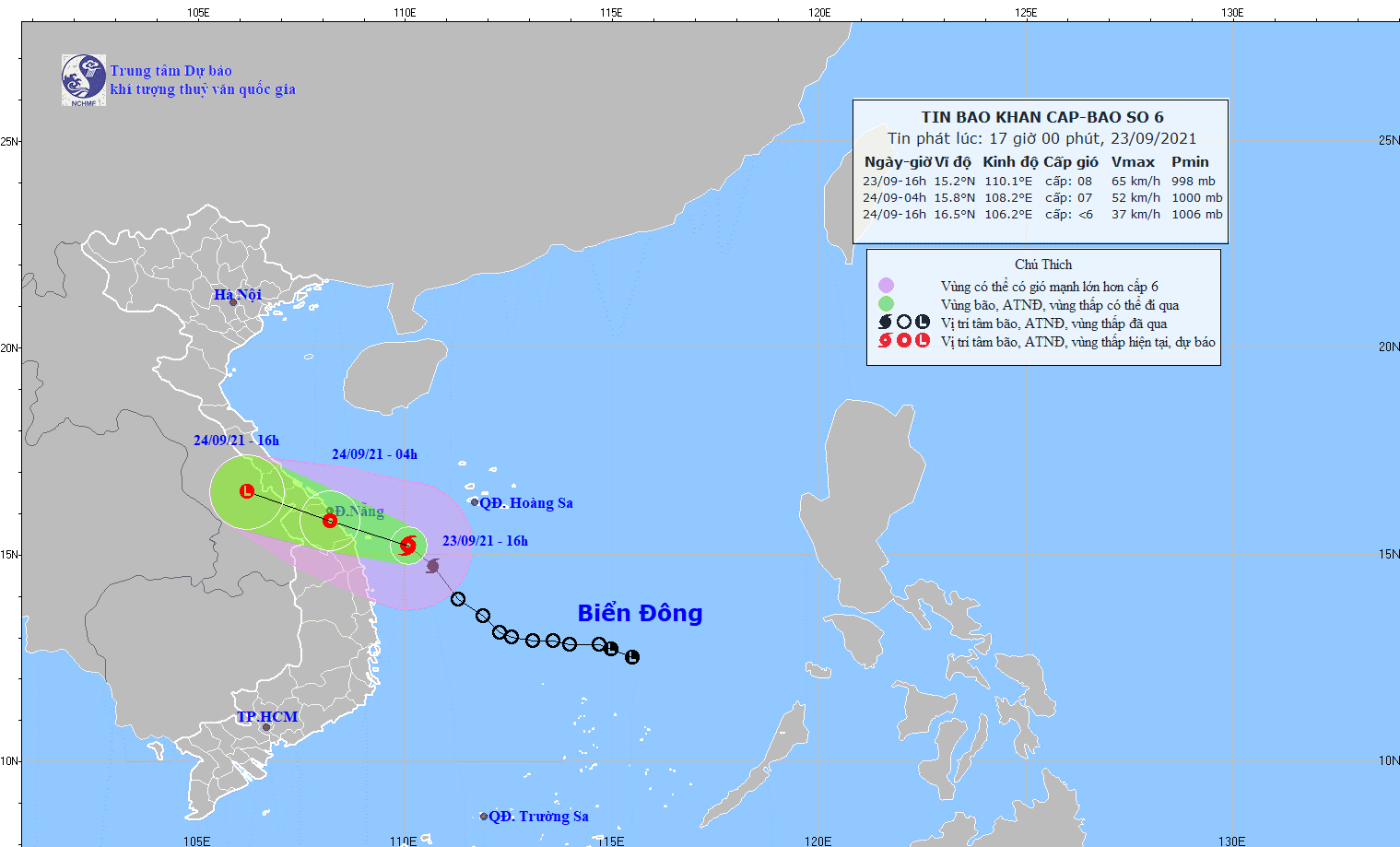 TIN BÃO KHẨN CẤP (Cơn bão số 6)