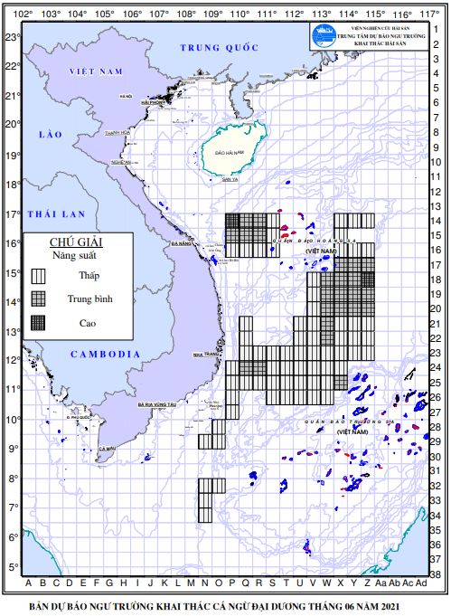 BẢN TIN Dự báo ngư trường khai thác cá ngừ đại dương (Hạn tháng, tháng 06/2021) (01-06-2021)
