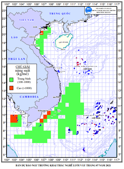 BẢN TIN Dự báo ngư trường khai thác cá ngừ đại dương (Hạn 07 ngày, từ 01/07/2021 đến 7/07/2021) (01-07-2021)