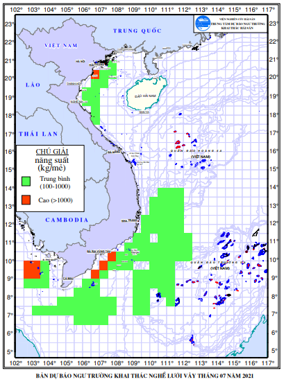 BẢN TIN Dự báo ngư trường khai thác nghề vây (Hạn tháng, tháng 7/2021) (01-07-2021)