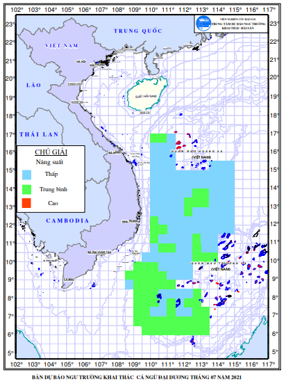 BẢN TIN THỬ NGHIỆM Dự báo ngư trường khai thác cá ngừ vằn (Hạn tháng, tháng 7/2021) (01-07-2021)