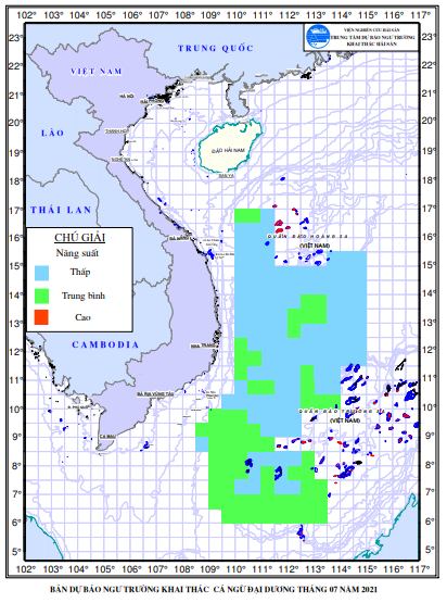 BẢN TIN Dự báo ngư trường khai thác cá ngừ đại dương (Hạn tháng, tháng 07/2021) (01-07-2021)
