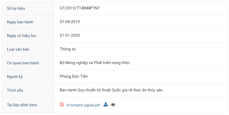 Thông tư số 07/2019/TT-BNNPTNT của Bộ Nông nghiệp và Phát triển nông thôn