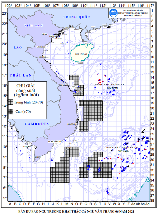 BẢN TIN THỬ NGHIỆM Dự báo ngư trường khai thác cá ngừ vằn (Hạn tháng, tháng 6/2021) (01-06-2021)