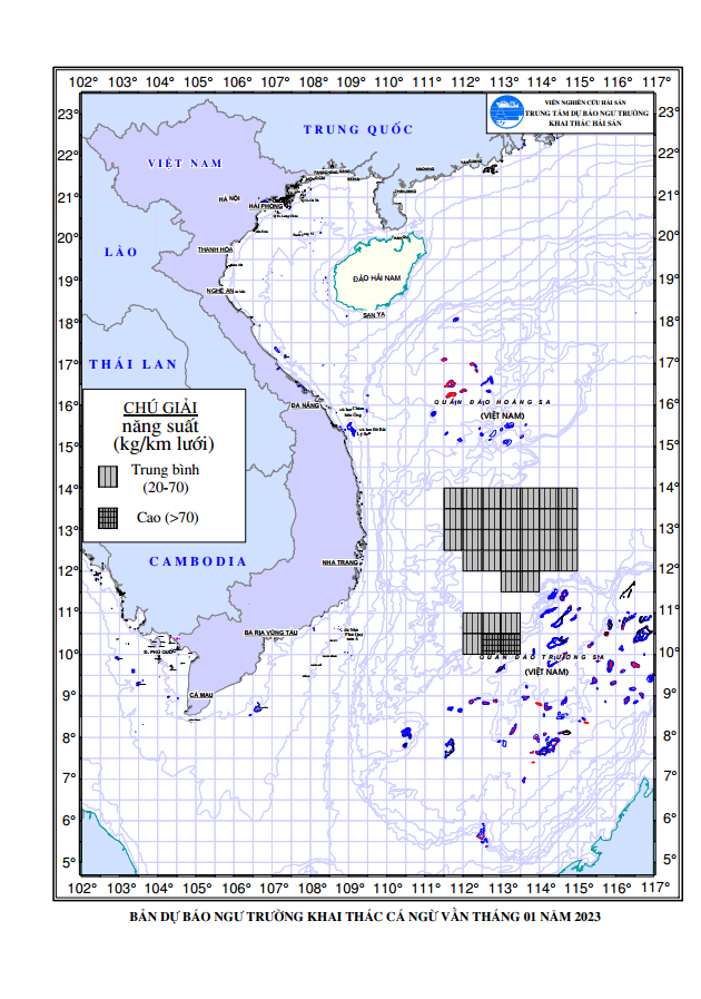 BẢN TIN Dự báo ngư trường khai thác cá ngừ vằn (Hạn tháng, tháng 02/2023) (01-02-2023)