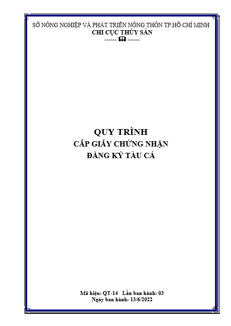 QT 14 - Cấp giấy chứng nhận đăng ký tàu cá