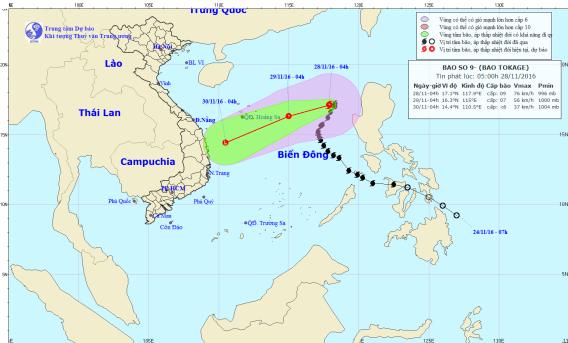 TIN BÃO TRÊN BIỂN ĐÔNG (Cơn bão số 9)