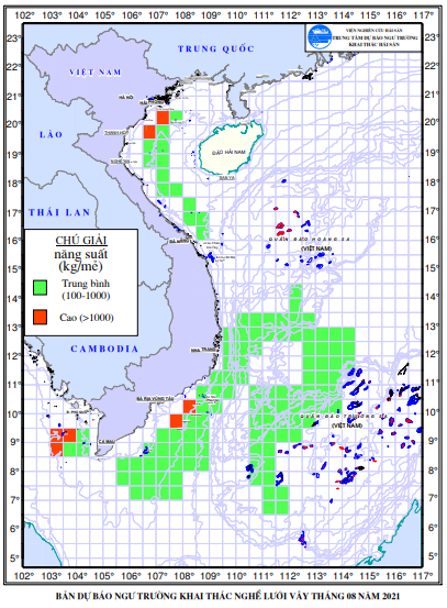 BẢN TIN Dự báo ngư trường khai thác nghề vây (Hạn tháng, tháng 8/2021) (02-08-2021)