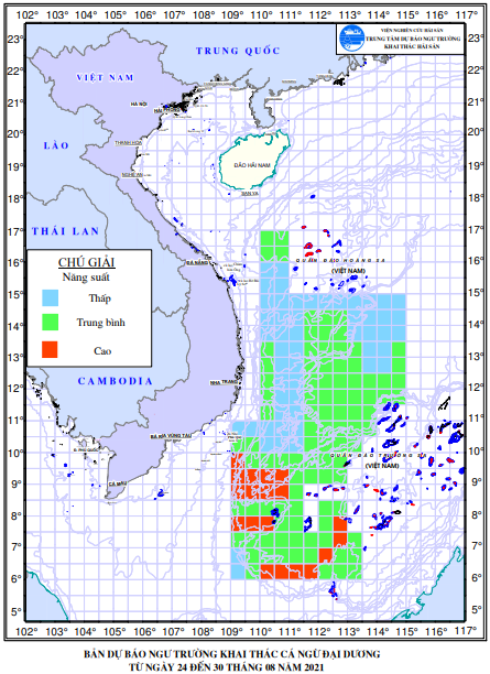 BẢN TIN Dự báo ngư trường khai thác cá ngừ đại dương (Hạn 07 ngày, từ 24/08/2021 đến 31/08/2021) (24-08-2021)