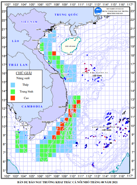 BẢN TIN Dự báo ngư trường khai thác cá nổi nhỏ (Hạn tháng, tháng 08/2021) (02-08-2021)