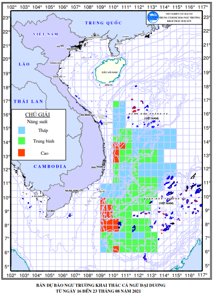 BẢN TIN Dự báo ngư trường khai thác cá ngừ đại dương (Hạn 07 ngày, từ 16/08/2021 đến 23/08/2021) (16-08-2021)