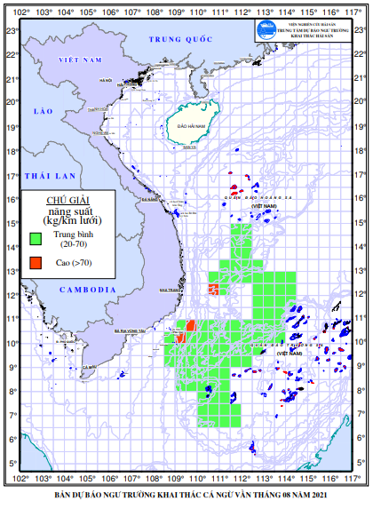 BẢN TIN THỬ NGHIỆM Dự báo ngư trường khai thác cá ngừ vằn (Hạn tháng, tháng 8/2021) (02-08-2021)