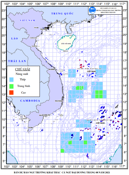 BẢN TIN Dự báo ngư trường khai thác cá ngừ đại dương (Hạn tháng, tháng 08/2021) (02-08-2021)