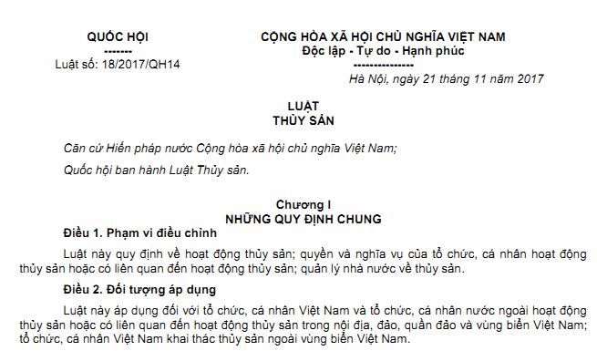 LUẬT THỦY SẢN