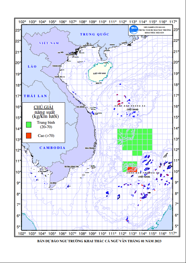 BẢN TIN Dự báo ngư trường khai thác nghề rê (Hạn tháng, tháng 02/2023) (01-02-2023