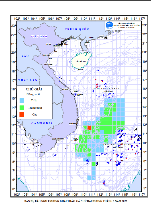 BẢN TIN Dự báo ngư trường khai thác cá ngừ đại dương (Hạn tháng, tháng 05/2022) (04-05-2022)