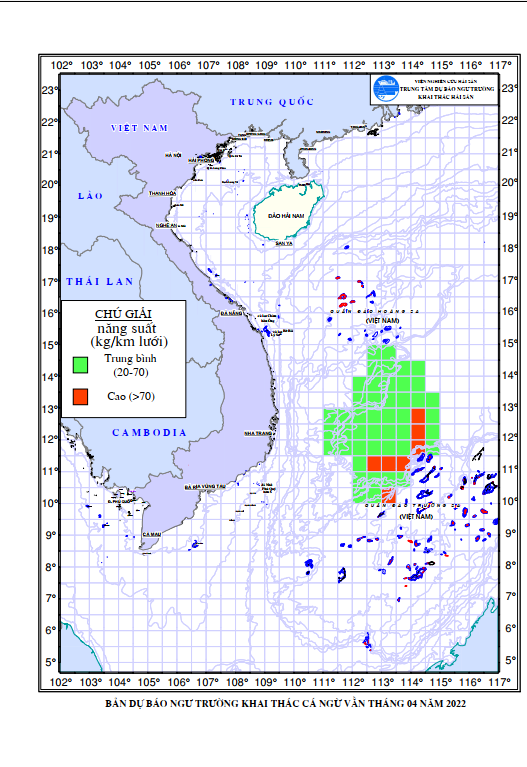BẢN TIN THỬ NGHIỆM Dự báo ngư trường khai thác cá ngừ vằn (Hạn tháng, tháng 04/2022) (01-04-2022)