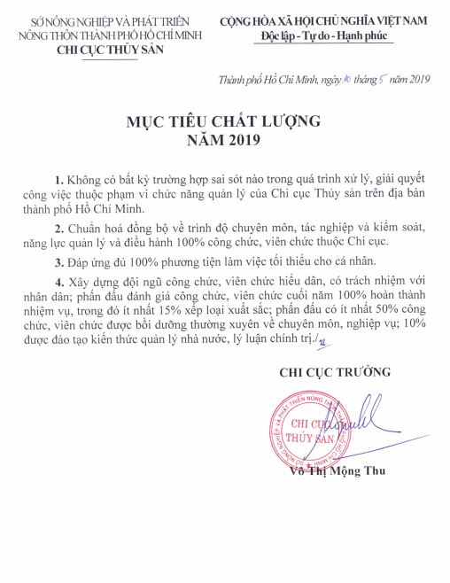 MỤC TIÊU CHẤT LƯỢNG