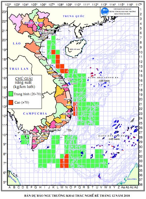 BẢN TIN Dự báo ngư trường khai thác nghề rê (Hạn tháng, tháng 12/2018) (03-12-2018)