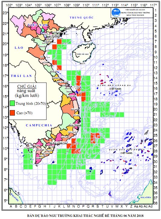 BẢN TIN Dự báo ngư trường khai thác nghề rê (Hạn tháng, tháng 06/2018)