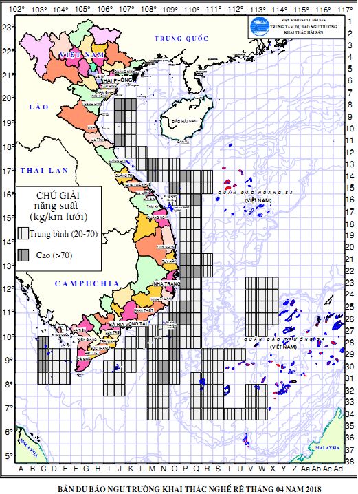 BẢN TIN Dự báo ngư trường khai thác nghề rê  (Hạn tháng, tháng 04/2018)