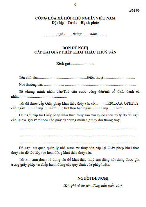 Cấp, cấp lại giấy phép khai thác thủy sản