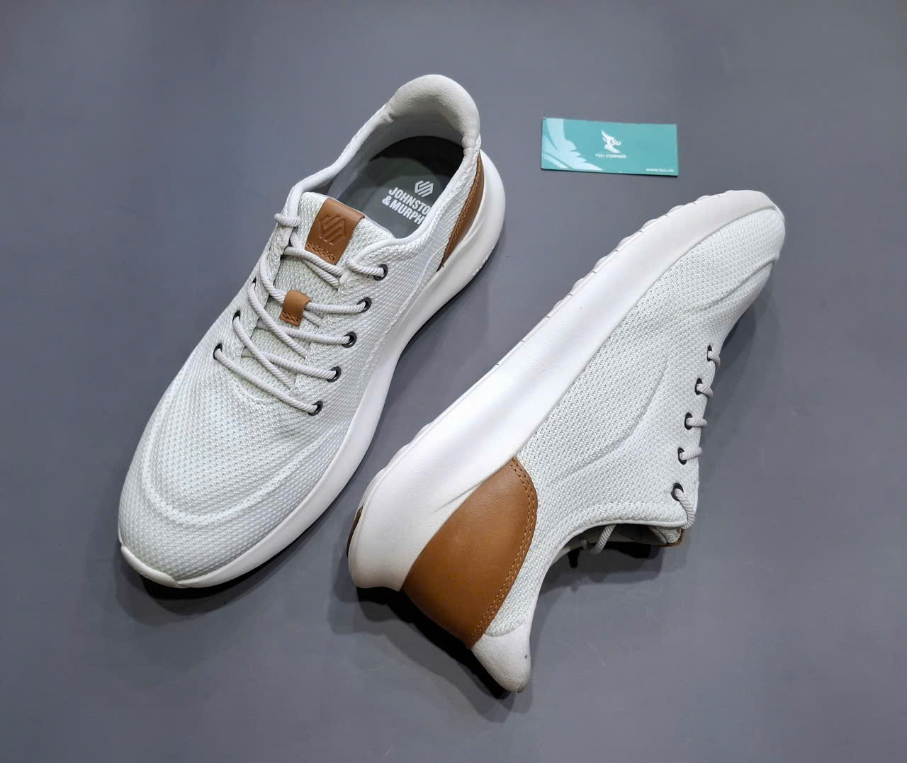 Giày thời trang/công sở Johnston & Murphy Knit - White 2