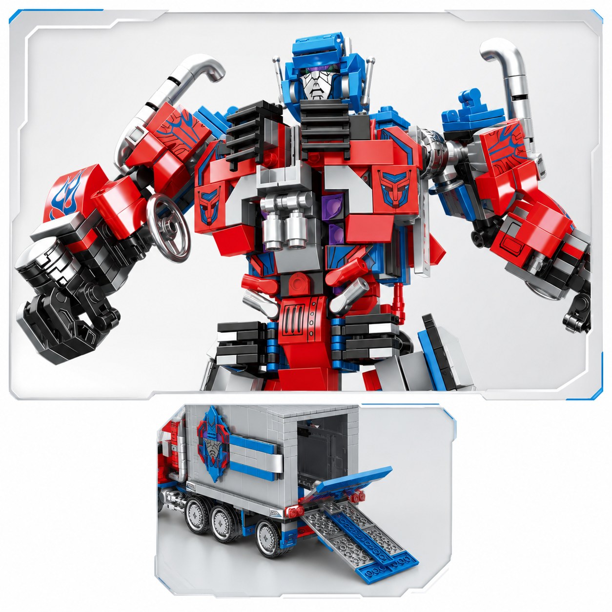 Đồ chơi trẻ em lắp ráp robot biến hình thống lĩnh đường sao 2in1 MINGDI K3112