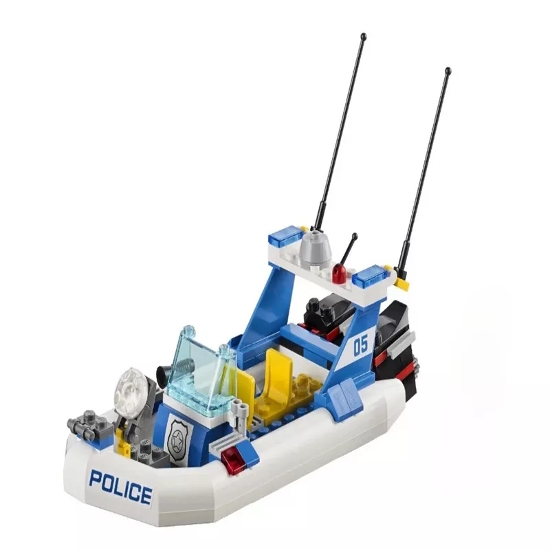 Lắp ráp Lego uban Xe chở cano cảnh sát tuần tra 409 miếng ghép - Bela 10421